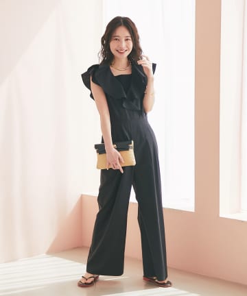 La boutique BonBon(ラブティックボンボン) 【低身長サイズあり】ラッフルオールインワン