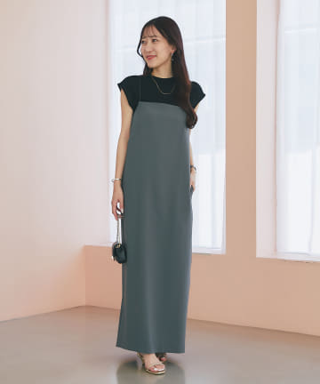 La boutique BonBon(ラブティックボンボン) 【低身長サイズあり・セットで便利】カットソーセットキャミワンピース