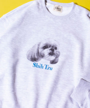 【GLOSTER】DOG&CAT 犬猫プリント クルーネックスウェット