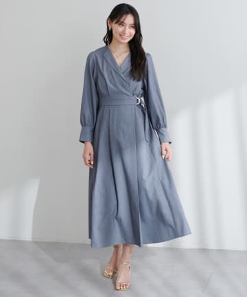 natural couture(ナチュラルクチュール) 【WEB限定】オープンネックレディワンピース