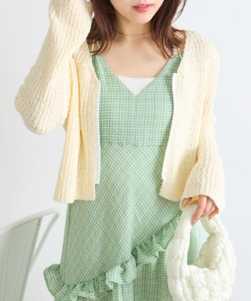 w closet(ダブルクローゼット) 【4色展開】スラブホックカーディガン