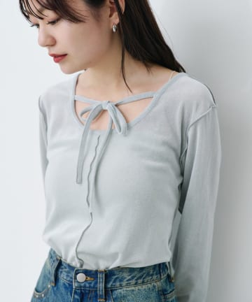 リボン開きチュールTEE