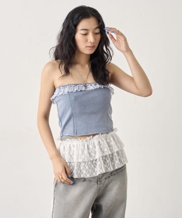 ヴィンテージライクレースチューブトップ