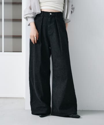 【新色追加/低身長サイズ/2サイズ展開】スーパーワイドネップデニムパンツ