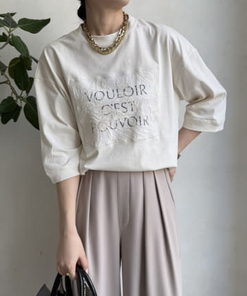 【WEB限定】ロゴレース刺繍TEE
