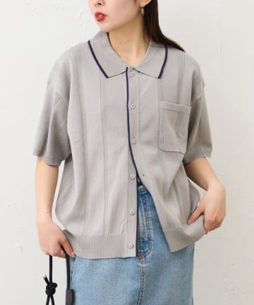 CIAOPANIC TYPY(チャオパニックティピー) 【UNISEX】ストライプサマーニットカーディガン