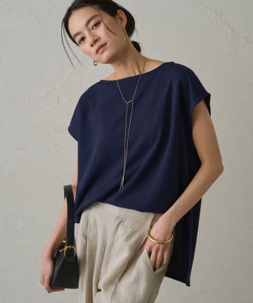 LOUNGEDRESS(ラウンジドレス) 【きれいめインナー/１枚着でも使える！】カットジョーゼットフレンチブラウス