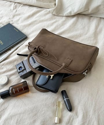 DISCOAT(ディスコート) 【600mlペットボトル収納可◎】2WAYリボンスクエアボストンバッグ《詳細動画あり》