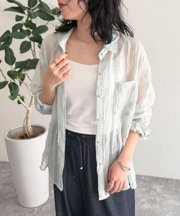 FREDY & GLOSTER(フレディ アンド グロスター) チェック柄シアーシャツ