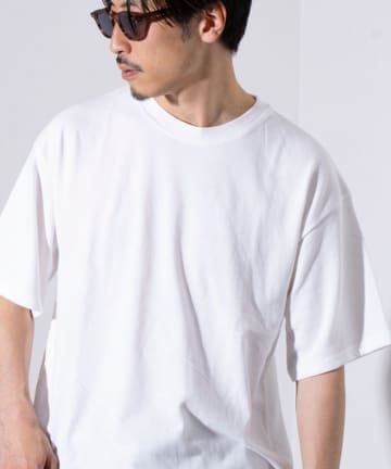 【GLOSTER】裾ドロスト 機能素材Tシャツ 無地T ショートスリーブ