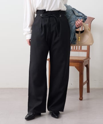 NICE CLAUP / OLIVE des OLIVE OUTLET(ナイスクラップ  / オリーブ デ オリーブ アウトレット) 【RMAF】ウエストハトメイージーパンツ