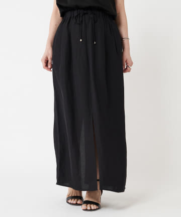 麻混ツイルスリットスカート