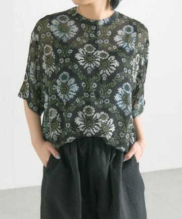 ear PAPILLONNER(イア パピヨネ) 柄シアーシャツ【SUM1 STYLE(スミスタイル)】