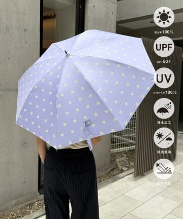 Lattice(ラティス) 【完全遮光100%】【体感温度-5℃/晴雨兼用】長傘(フラワー)