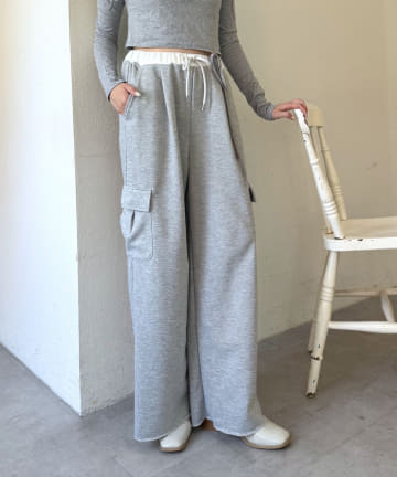 [mline]レイヤードスウェットパンツ
