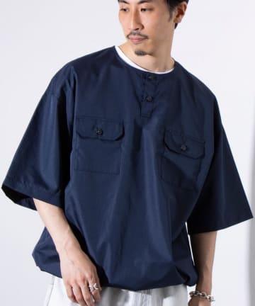 【TAION】ミリタリー Ripstop ヘンリーネック 半袖Tシャツ