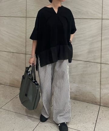 ear PAPILLONNER(イア パピヨネ) 裾シアーTシャツ【SUM1 STYLE(スミスタイル)】