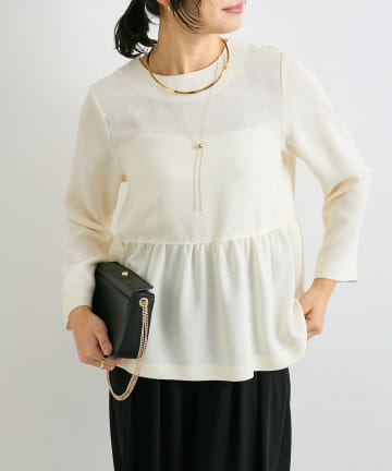 OUTLET(アウトレット) 【RIVE DROITE】ツイードペプラムブラウス