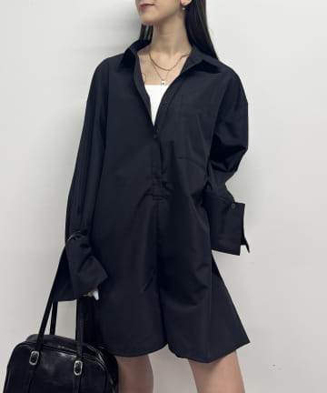 -goocy-(グーシー) シャツショートロンパース