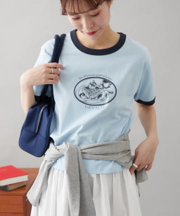 【GEVACO】グラフィック半袖ワッフルリンガーTEE