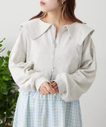 OUTLET(アウトレット) 【w closet】セーラー衿Wジップスウェット