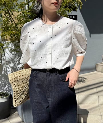 FREDY & GLOSTER(フレディ アンド グロスター) 【WEB限定カラーあり】コットンリップルハート刺繍ブラウス