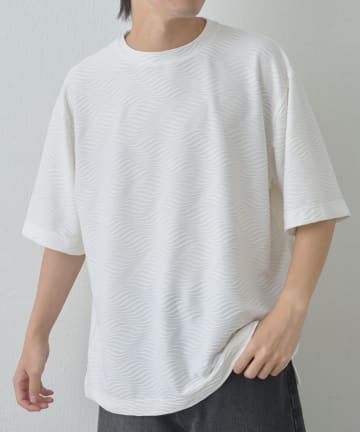 COLONY 2139(コロニー トゥーワンスリーナイン) ウェーブジャガードクルーネックTEE