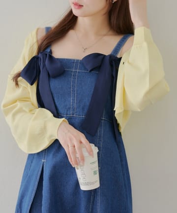 NICE CLAUP / OLIVE des OLIVE OUTLET(ナイスクラップ  / オリーブ デ オリーブ アウトレット) 【RMAF】【2WAY】肩リボンジャンスカ