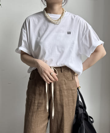DD刺繍ショート丈TEE