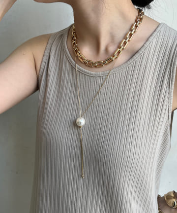 DOUDOU(ドゥドゥ) 1粒パールスライダーネックレス