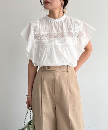 FREDY & GLOSTER(フレディ アンド グロスター) MADE INDIA アンティークレースブラウス