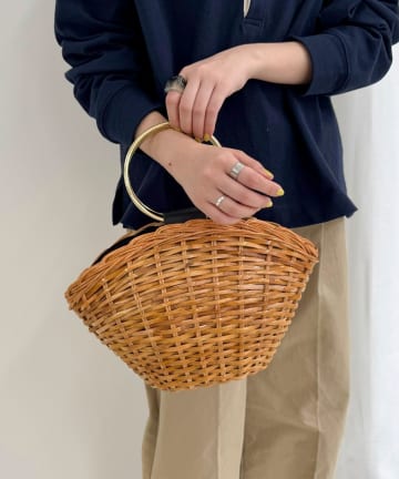 【COTTO/コット】リングハンドルシェル型バケットバッグ