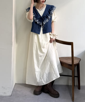 w closet(ダブルクローゼット) デニムベストワンピセット