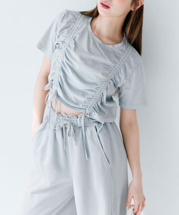 OLIVE des OLIVE(オリーブ デ オリーブ) 【セットアップ対応可】製品染めドロストTシャツ