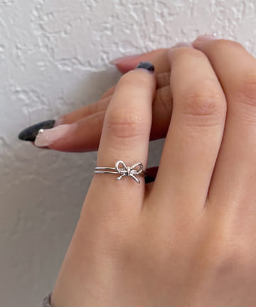 Lattice(ラティス) ミニリボンピンキーリング