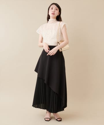 natural couture(ナチュラルクチュール) 【大人ナチュ】アシメプリーツスカート