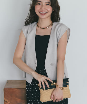 La boutique BonBon(ラブティックボンボン) リネン混ショートベスト