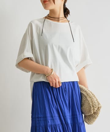 un dix cors(アンディコール) 《夏に快適・接触冷感》前後2WAYチョーカーデザインTブラウス