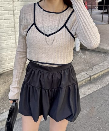 OUTLET(アウトレット) 【mystic】配色ビスチェニットSET