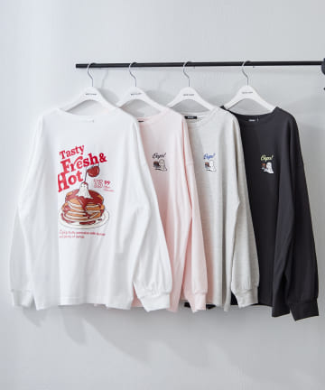 NICE CLAUP / OLIVE des OLIVE OUTLET(ナイスクラップ  / オリーブ デ オリーブ アウトレット) 【OUTLET限定】【人気おばけシリーズ】パンケーキおばけ刺繍ロンT