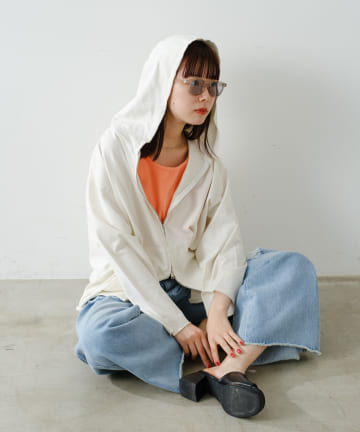 【WHIMSIC/SETUP対応】ピグメントダイカットソージップパーカー