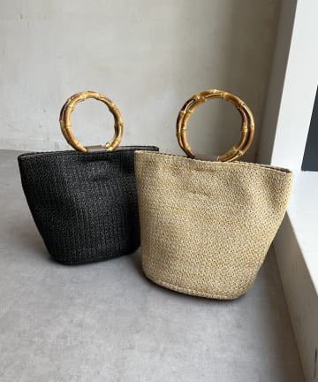 Chez toi(シェトワ) バンブーハンドルバケツトート
