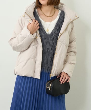 un dix cors(アンディコール) 《軽くて着やすい》ストレッチカシュネックピュアダウン