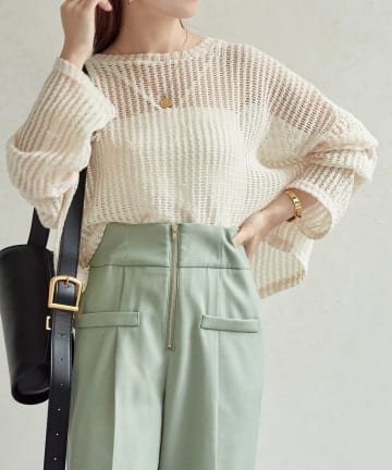 Thevon.(ゼヴォン) ショート丈メッシュニット