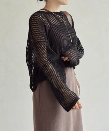 Thevon.(ゼヴォン) ショート丈メッシュニット
