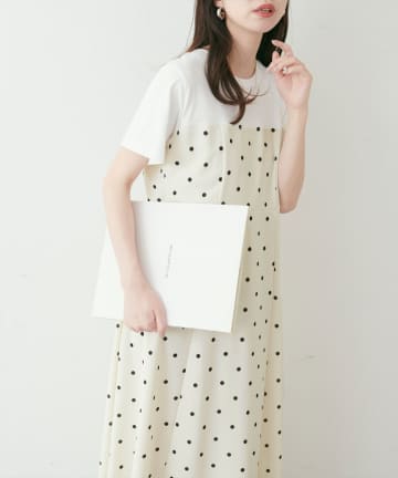レイヤード風カットジョーゼットワンピース