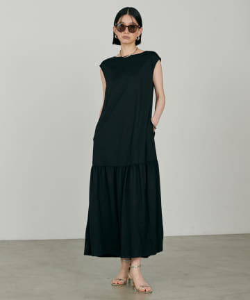 LARUTA(ラルータ) ［Web限定］【接触冷感】ギャザー切替zip付きワンピース