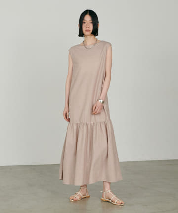 LARUTA(ラルータ) ［Web限定］【接触冷感】ギャザー切替zip付きワンピース