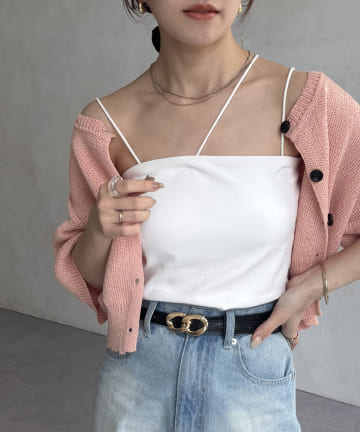 Thevon.(ゼヴォン) アシメストラップカップ付きキャミ