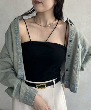 Thevon.(ゼヴォン) アシメストラップカップ付きキャミ